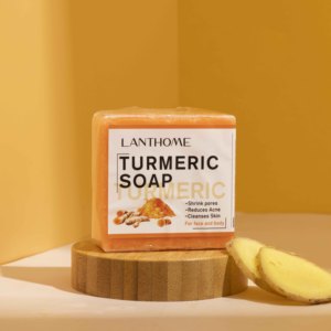 Jabón <span class=keywords><strong>de</strong></span> Cúrcuma Orgánico OEM con <span class=keywords><strong>Aceite</strong></span> <span class=keywords><strong>de</strong></span> <span class=keywords><strong>Coco</strong></span>, Jabón Facial Blanqueador y Limpiador Eficaz - Product Image 3