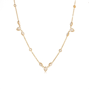 Collier Bowei en acier inoxydable avec zircon blanc en forme <span class=keywords><strong>de</strong></span> goutte d'eau, style européen-américain, ras-<span class=keywords><strong>de</strong></span>-<span class=keywords><strong>cou</strong></span> luxueux et haut <span class=keywords><strong>de</strong></span> gamme, transfrontalier - Product Image 5