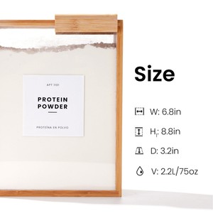 <b>Bamboo</b> Grain Storage Box Rectangle Airtight Kitchen Food <b>Container</b> Natural Wood Color 22x17x8cm Single Compartment Simple Style - Product Image 4