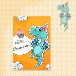 Jude Lyjenny Dinosaur <b>Gloss</b> Varnished 3D Pop up Halloween Card Sculpture with Offset Printing CMYK+Gold Foil 250g Art <b>Paper</b> - Product Image 1