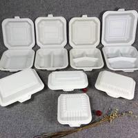 Boîte à lunch jetable écologique en amidon de maïs avec couvercle, micro-ondable, sans BPA, capacité de 1100 ml