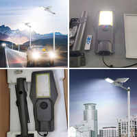 Lampe solaire à panneau solaire LED divisé SMD 100w 200w 300w 400w, étanche IP65, en aluminium, pour extérieur, éclairage solaire de rue avec télécommande