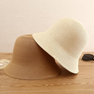 2025 donna Logo personalizzato cappello di paglia di carta naturale erba visiera parasole per il viaggio e il partito all'ingrosso accessori da spiaggia all'aperto - Product Image 5