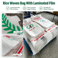 Sac tissé en polypropylène (PP) laminé, imprimé sur mesure, pour céréales de riz (25 kg, 50 kg), idéal pour l'agriculture - Vente en gros