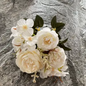 Home Decor Luxury Faux Centerpiece Flowers Artificial Flowers Bunch False Peony Silk Flower Arrangement Wedding Centerpiece