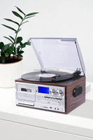 Tourne-disque rétro multifonctionnel USB, lecteur de vinyle, CD, radio, cassette, FM/AM, phonographe vintage, lecteur de disques vinyles, vente chaude