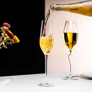 Copas de Champán Altas de Cristal con Burbujas para Bodas y Hogar - Product Image 3
