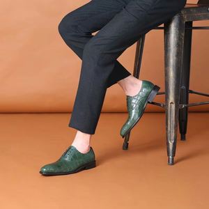 Zapatos Formales de Negocios para Hombre, de Cuero Genuino, Punta Cerrada, Sin Cordones, Diseño Repujado Pintado a Mano, Otoño 2026, Superventas - Product Image 6