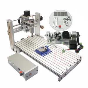 Mini cnc roteador 3060, 4 eixos 3d cnc gravador gravador em madeira escultura máquina de fresagem