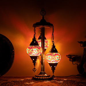 Sıcak Fırsat LED Otel Lambaderi Türk Lambaları Modern Sanat Benzersiz Ferforje ve Cam Özelleştirilmiş Renk 3 Başlı Türk Tasarımı - Product Image 4