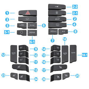 Botones de Función de Control Central Interior del Automóvil, Botones de Aire Acondicionado para <span class=keywords><strong>Porsche</strong></span> Cayenne 7P5 Panamera 970 <span class=keywords><strong>Macan</strong></span> 95B - Product Image 2