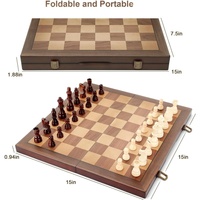 Jeu d'échecs en bois pour adultes et enfants, pièces faites à la main, pliable, portable, ensemble de jeu