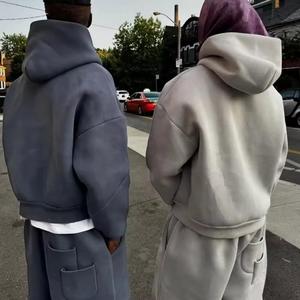 Conjunto Deportivo Personalizado 100% Algodón, Sudadera con Capucha Gruesa y Pantalones Deportivos, Ropa Deportiva Urbana para <span class=keywords><strong>Hombre</strong></span> - Product Image 1