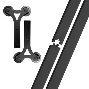 Rhetech Trung Quốc Nhà Cung Cấp Con Lăn Hướng Dẫn Cho Phòng Ngủ Tri-Sao Hình Dạng Trượt Tủ Quần Áo Nhà Để Xe Barn Door Theo Dõi Top Con Lăn Mang Hệ Thống - Product Image 6