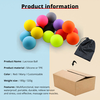 Balle de crosse en Silicone, nouveauté 123, personnalisée, élastique, en caoutchouc, thérapie ponctuelle, rouleau de Yoga, balle de Massage, vente en gros, Offre Spéciale