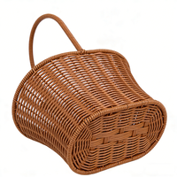 Handgeweven eco-vriendelijke waterdichte manden van PP-rattan met handvatten voor het verpakken van cadeaus, bloemen, fruitopslag & fotodisplay