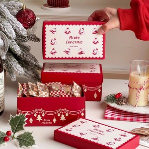 Tùy Chỉnh In Logo Decomposable Cookie Hộp Hình Chữ Nhật Màu Đỏ Bơ Bánh Sandwich Sô Cô La Biscuit Cho Giáng Sinh - Product Image 3