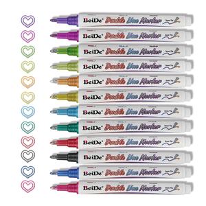 Marcatori di vernice a <span class=keywords><strong>doppia</strong></span> <span class=keywords><strong>linea</strong></span> con <span class=keywords><strong>pennarelli</strong></span> a 12 colori glitterati metallici per disegnare carte - Product Image 3