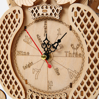 Horloge de table en bois 3D en forme de hibou, modèle artisanal en bois à collectionner, DIY, grande quantité