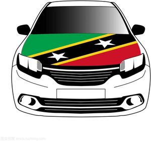Cubierta de capó de coche con bandera de San Cristóbal y Nieves personalizada de primera calidad, accesorio de vehículo de impresión Digital para carnaval y desfiles nacionales - Product Image 1