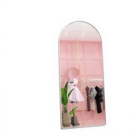 Miroir pleine longueur sur pied avec cadre métallique, design Art Déco, éclairage LED intégré, durable, écologique, décoratif pour la maison