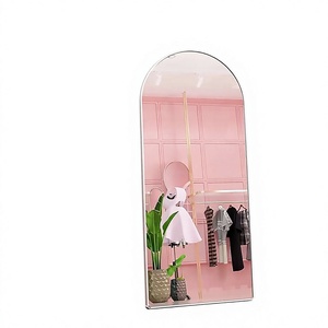 Miroir pleine longueur sur pied avec cadre métallique, design Art Déco, éclairage LED intégré, durable, écologique, décoratif pour la maison - Product Image 1