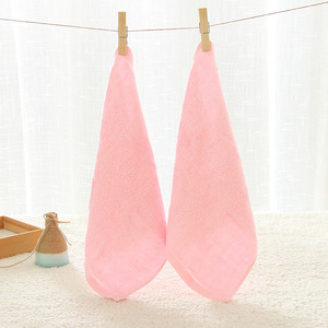 Prix de gros 25x25 cm 10*10 pouces Serviette en <span class=keywords><strong>tissu</strong></span> éponge de <span class=keywords><strong>bambou</strong></span> tissé à séchage rapide pour enfant, lingettes de bain, lingettes pour nouveau-né, lingettes compressées unies pour chambre - Product Image 2