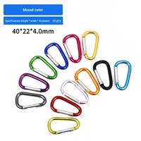 Mousqueton personnalisé en alliage d'aluminium de 40 mm avec logo, forme en D, crochet à ressort, porte-clés pour accessoires de camping en plein air et sacs à dos