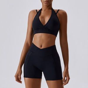 Conjunto Deportivo de Dos Piezas de Secado Rápido y Transpirable para <span class=keywords><strong>Yoga</strong></span>, Bra Deportivo y Pantalones Cortos para Gimnasio, Conjuntos de Entrenamiento para <span class=keywords><strong>Mujer</strong></span> - Product Image 5
