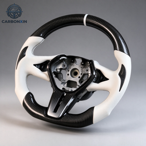 Volant de voiture sport en cuir et fibre de carbone personnalisé à 3 branches avec LED pour Infiniti Q50/Q50S/Q60 2013-2020 - Product Image 2