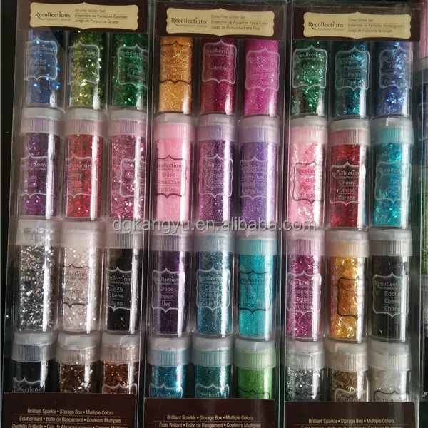 Non Toxic Glitter powder Set of Luxury Colors Ultra Extra Fine Large and Chunky glitter