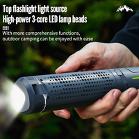 Luz LED recargable plegable para acampar, 5 modos de iluminación, linterna portátil USB, diseño de tres hojas, pantalla de carga