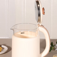 Bouilloire Électrique en Verre Sans Fil à Double Paroi Anti-Brûlure 1,5 L 1500 W avec Contrôle de Température et Arrêt Automatique, Protection Contre l'Ébullition à Sec, pour Usage Domestique