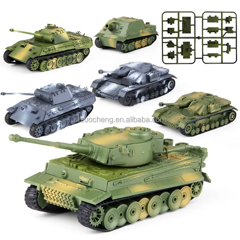 4D Model 1:72 Educacional DIY plástico Building blocks Kits Montagem Militar pantera tanque blocos Car Toys