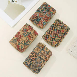 New Ethnic Style Frauen Long Zipper Clutch Geldbörse Custom ized Pattern Mode Cork Geldbörse Brieftasche Telefonkarte halter Lady Wallets - Product Image 2