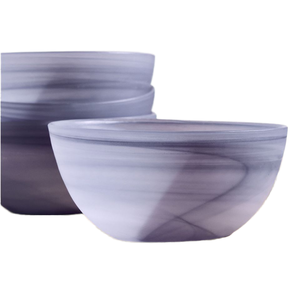 Tazón de Vidrio para Servir, Ecológico, Redondo, con Patrón en Espiral, de Colores Variados, Marca Yug Glassware - Product Image 1