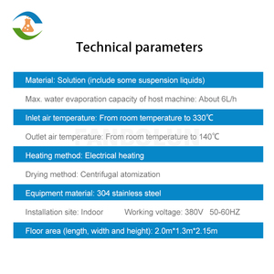 Machine de séchage par pulvérisation pour le lait, la spiruline, les protéines, le café Sécheur par pulvérisation - Product Image 2
