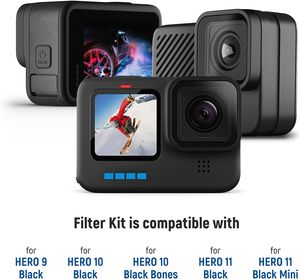NEEWER Ensemble de filtres ND Compatible avec <span class=keywords><strong>GoPro</strong></span> <span class=keywords><strong>Hero</strong></span> 12 11 <span class=keywords><strong>10</strong></span> 9 Black Lot de 6 accessoires pour objectif de caméra d'action Kit de filtres à effets - Product Image 2