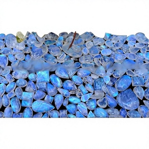 Venta al por mayor Lote Mejor Calidad Caliente Natural Arco Iris Piedra Lunar Cabujón Piedras preciosas sueltas Mezcla Tamaño Forma Fuego Azul Joyería Tercero - Product Image 1