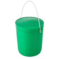 Pêche en plastique Petit seau de ver de terre Portable Leurre à main Seau d'appât Respirant Ver rouge Boîte d'appâts vivants frais
