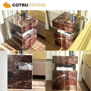 现代罗索莱万托边桌天然石材睡衣手工大理石茶几家居家具装饰 - Product Image 3