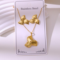 Juego de Aretes y Collar de Acero Inoxidable 304 Chapados en Oro, Estilo Vintage, Resistentes al Deslustre, Venta al Por Mayor