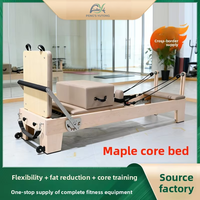 Reformadores de Pilates para Moldear el Cuerpo, Reformer de Pilates de Madera de Arce con Resortes Ajustables para Programas de Ejercicio de Adelgazamiento
