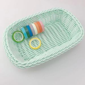 Cesto Intrecciato in Vimini a Prezzo all'Ingrosso, Ciotola per Servire Frutta, Verdura e Pane, Cesto in Rattan PP per Matrimoni e Caramelle in <span class=keywords><strong>Rosa</strong></span>, Blu e Viola - Product Image 3