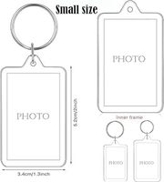 Porte-clés personnalisé en acrylique transparent pour photos, cadre photo vierge, pendentif porte-clés DIY, vente chaude