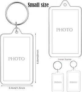 Hot Selling Custom Shape Picture Photo Holder Keychain DIY Clear Plastic Acrylic Blank Photo Frame <b>Key</b> Chain Pendant - Product Image 4