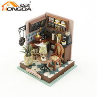 Hongda maison de poupée personnalisée S2301 Transit café maison de poupée en bois maison de poupée Miniature maison de poupée kit de bricolage