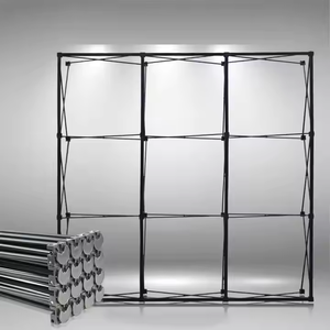 Aluminum Alloy Fast Curtain <b>Display</b> Rack Card Cloth Folding Light Box for Exhibition Event Signature Live <b>Wall</b> Background - Product Image 1