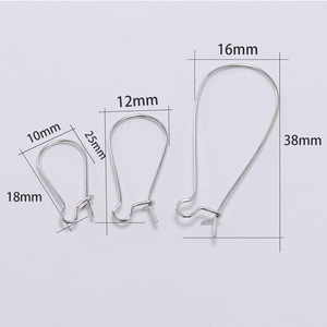Teardrop U Shape Ear Hooks Silver Gold Antique <b>Bronze</b> Rhodium KC Gold Plated Iron For Earring Making Jewelry Findings - Product Image 2
