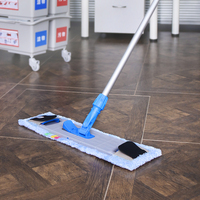 Tête de balai plat en plastique commercial 40 50 60 cm, cadre de balai à poussière en plastique pour utilisation sèche et humide, tampons de balai en microfibre